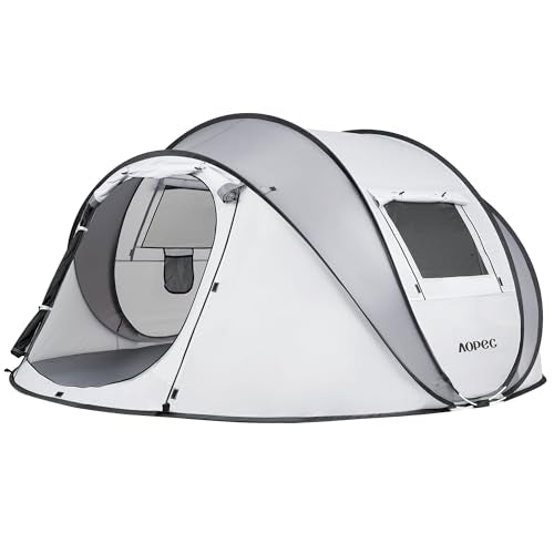 AOPEC Pop Up Camping Tent, 2/4/6 Person Instant Tent Waterproof PU4500mm, Spacious Ventilated Camping Tent with Front Porc...