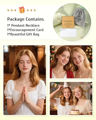 Eryuor Silver/Gold Moving Mountains Mustard Seed Faith Necklace, Inspirational Christian Gifts for Teen Girls & Women