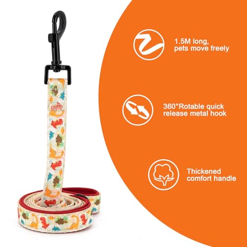 Adjustable Dog Harness and Leash Set for Girl Air Mesh Dog Vest Harness 5Ft Pet Training Leash with Soft Handle Pet Escape...