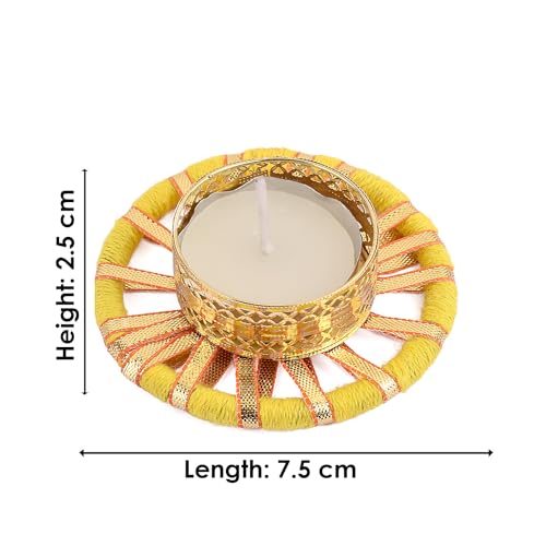SATVIK 6 Pcs Round Chakra Metal Diya Tea Light Candle Holder | Decorative Oil Lamp for Diwali, Pooja, Mandir & Home Décor...