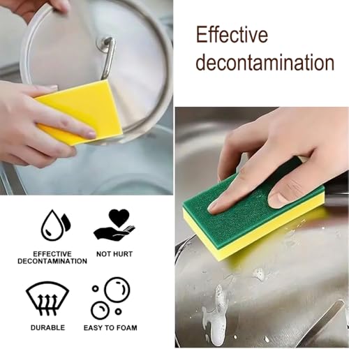 15 Pack Kitchen Cleaning Sponges, Dual Side Cleaning Dish Sponges Cleaning Supplies for Home and Kitchen, Anti-Scratch Scr...
