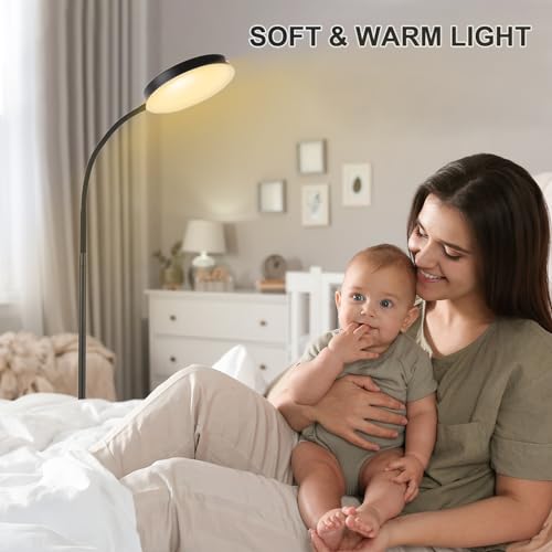 LALISU Floor Lamp, LED Floor Lamps for Living Room, Stepless Adjust Color Temperatures & Brightness Standing Lamp with Tou...