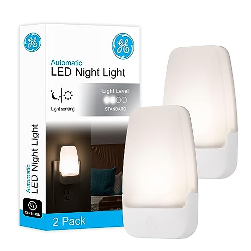 GE LED Night Light, Plug-in, Dusk to Dawn Sensor, Warm White, Ambient Lighting, Ideal Kids Adults Nightlight for Bedroom, ...