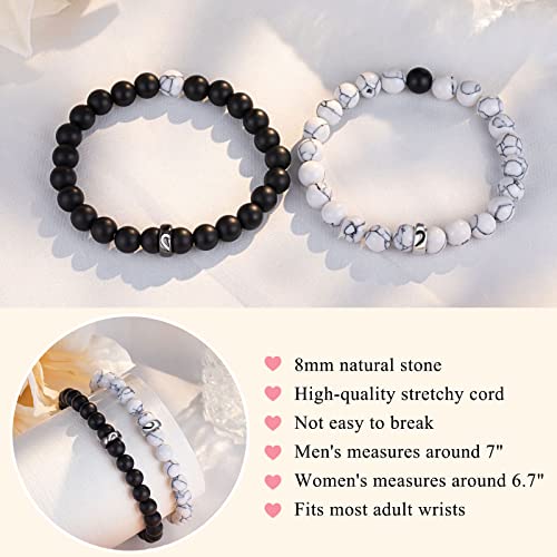 UNGENT THEM Matching Couple Ring Bracelets for Boyfriend Girlfriend Husband Wife Valentines Anniversary Birthday Engagemen...