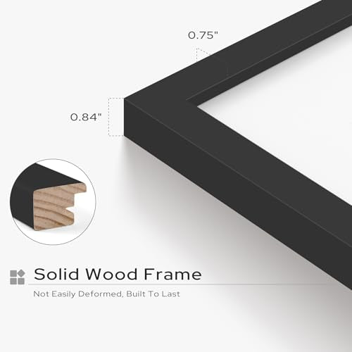 Golden State Art, 12x16 Picture Frame - Solid Wood with Real Glass - Display Pictures 8x12 with Mat or 12x16 without Mat -...