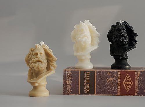 Muse Bust Statue Scented Candle,100G Greek Aesthetic Soy Wax Aroma Candle for Table Photo Prop,Matte Tea Color,Smokeless F...