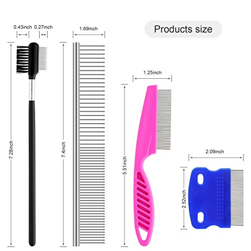 GUBCUB Pets Grooming Comb Kit for Small Dogs Puppies For Tear Stain Remover, 2-in-1 with Round Teeth to Remove Knots Crust...