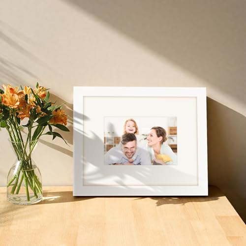 Picture Frames 8x10 2 Pack Made of Solid Wood White for Wall Mounting and Tabletop Display