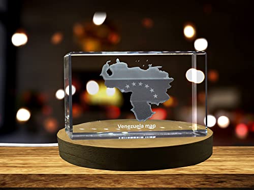 Venezuela 3D Engraved Crystal 3D Engraved Crystal Keepsake/Gift/Decor/Collectible/Souvenir (Small)
