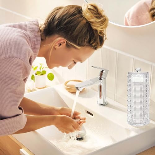 Obsoorth 33.8oz Clear Cosmetic Cotton Pads Rounds Holder Easy Accessing Acrylic Makeup Removers Pad Organizer Dispenser wi...