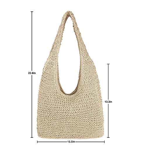 Youjaree Women Large Straw Beach Bag Handmade Woven Shoulder Bags Hobo Tote Handbag Purse for Summer