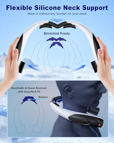 Tenvolti Portable Neck Fan - 6000mAh Rechargeable Personal Fan with 6 Speeds, 360° Cooling Surround Airflow, 20H Long Batt...