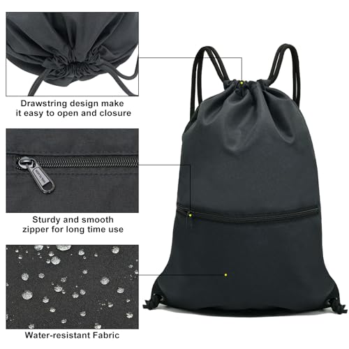 HOLYLUCK Drawstring Backpack Bag Sport Gym Sackpack