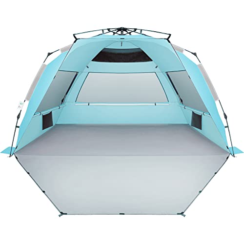 Oileus XX-Large Pop Up Beach Tent Sun Shelter for 5-6 Person Portable Sun Shade Instant Tent for Beach with Carrying Bag, ...