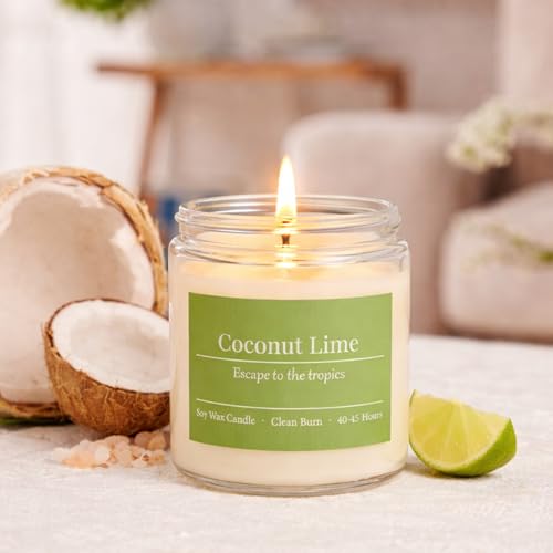 6 Pack Spring Summer Scented Candles Set for Women, Natural Non-Toxic Aromatherapy Candles with Lemon Verbena/Sea Salt Sce...