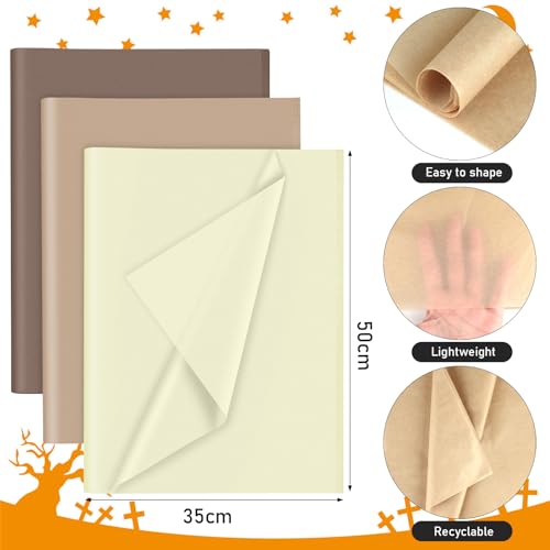 PLULON 60 Sheets Brown Tissue Paper Bulks, Gift Wrap Tissue Paper Sheets for Packaging Birthday Gift Wrapping Birthday Wed...