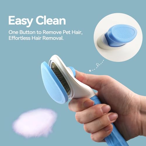 FOR-HI Dog & Cat Brush,Pet Grooming Kit 4PCS- Dog Brush for Shedding| A Pair Pet Hair Removal Gloves| Metal Comb for dog.R...