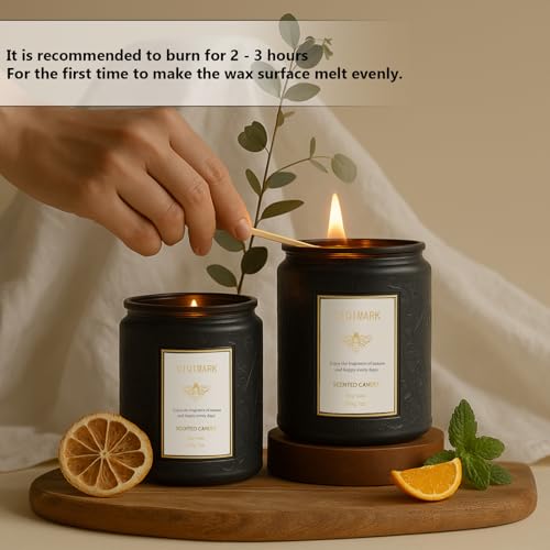 Scented Candles Set - 6 Pack Candles for Men Home Scented, 42 oz Soy Wax, 300 Hour Long Lasting Candle, Soy Candle Gifts S...