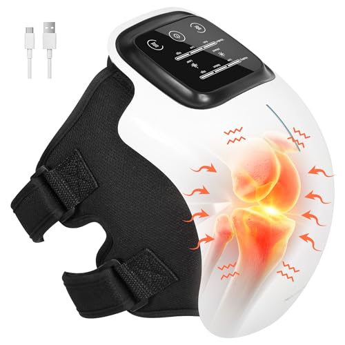 Medcursor Knee Massager, Cordless Heated Knee Massager with 3 Heating Levels, 3 Vibration Modes, LED Screen & Adjustable S...