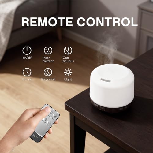 Aroma Diffuser with 3 Essential Oils Set,500ml Aromatherapy Essential Oil Diffusers for Large Room,Mini Humidifier for Hom...
