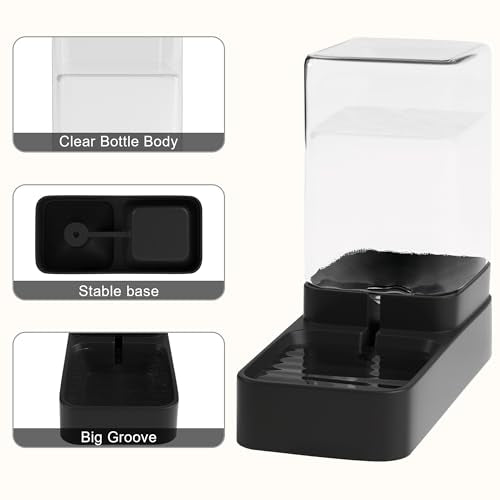 Wefeedy Automatic Cat Feeder and Water Dispenser in Set with Pet Food Bowl,Gravity Dog Waterer and Food Feeder for Small M...