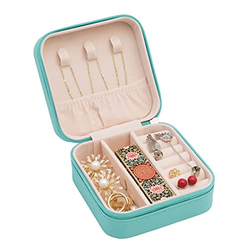 TRODANCE Mini Jewelry Travel Case, Small Portable Jewellry Organizer Box Portable Display Storage Box for Rings Earrings N...