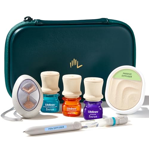 Lifelines Sensory Essentials Travel Set - Includes Everyday Aromatherapy Diffuser, Fidget Grounding Stone, Pen Diffuser & ...