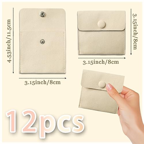 Heliltd 12pcs Microfiber Jewelry Pouch 8x8cm Microfiber Jewelry Packaging Bag Luxury Small Jewelry Gift Bag Small Jewelry ...