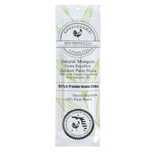 Farm Raised Candles Mintronella Citronella & Peppermint Mosquito Repellent Incense Sticks – 100 Pack – USA‑Made Natural Bu...