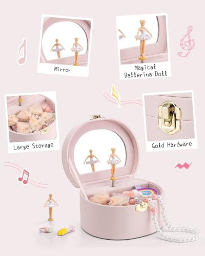 Vlando Musical Jewelry Box for Girls - Valentines Day Gifts for Daughter Kids - Birthday for Girls Ages 4 5 6 7 8-12 Year ...