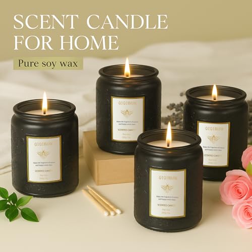 Scented Candles Set - 6 Pack Candles for Men Home Scented, 42 oz Soy Wax, 300 Hour Long Lasting Candle, Soy Candle Gifts S...