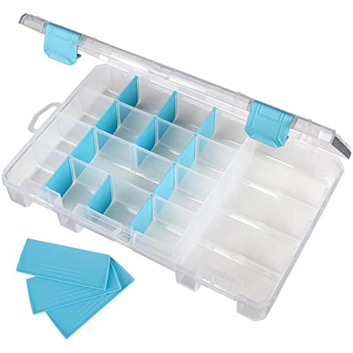 ArtBin 6944AG Medium Anti-Tarnish Box with 15 Removable Dividers, Jewelry & Craft Organizer, 1 Plastic Storage Case with A...