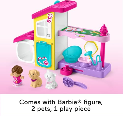 Fisher-Price Little People Barbie Toddler Toy Play and Care Pet Spa Playset with Music & Sounds for Pretend Play Kids Ages...