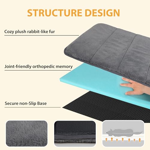 ZAKAPAWS Dog Crate Pad for Small Dogs - 24x18 Memory Foam Dog Bed, Washable & Anti-Slip Dog Bed Mat, Ultra Soft Kennel Pad...