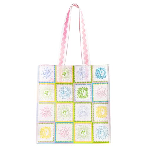 Lilly Pulitzer 13.5" x 14" Eco Tote, Market Shopper Bag, Oversize Reusable Grocery Tote with Comfortable Shoulder Strap (S...
