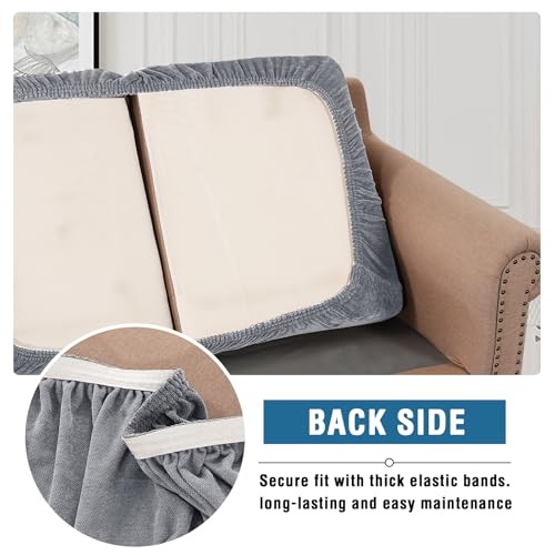 H.VERSAILTEX Sofa Cushion Covers Stretch Mixed-Color Chenille Chair Covers Armchair Chair Covers for Living Room Non Slip ...