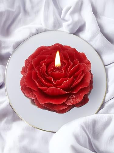 Peony Flower Shaped Candle with Scent, Soy Wax Blend Aromatherapy Candle, Gift Candle, Gifts for Women, Candles for spa, S...