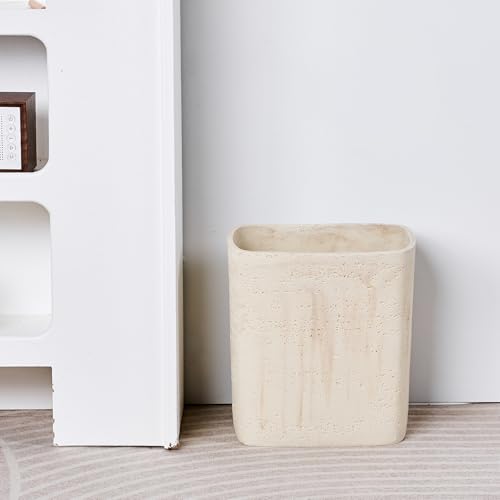 Polytree Natural Travertine Textures Bathroom Trash Can 1.8 Gallon(7 Liter) Small Kitchen Garbage Can,Living Room Bedroom ...