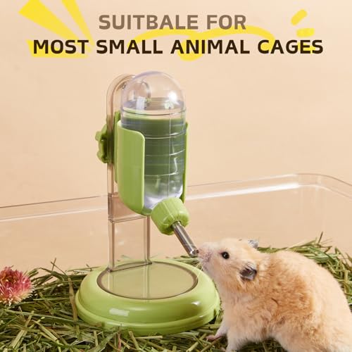 Hamster Water Bottle with Stand, 4oz Water Dispenser for Syrian Dwarf Hamsters Gerbils Mice Rats Degus (Gray)