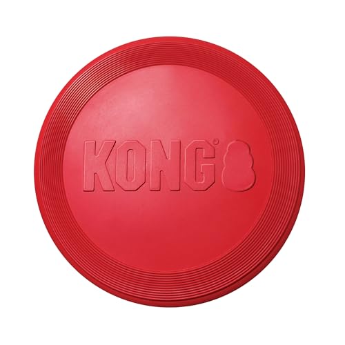 KONG Flyer - Durable Dog Toy for Outdoor Playtime - Natural Rubber Flying Disc, Dog Toy for Fetch - Safer Disc for Healthy...