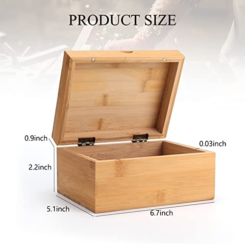 Woiworco Bamboo Box with Hinged Lid, 6.7 x 5.1 x 3.1 inch Natural Box for Crafts, Art & DIY Hobbies, Decorative & Home Sto...