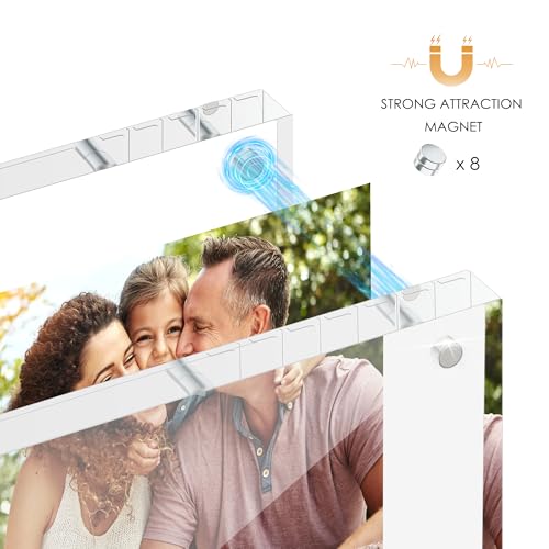 Fisnish 4x6 Acrylic Picture Frame Set of 6, 20mm Thick, Double-Sided Transparent Magnetic Frameless Photo Frame, Desktop F...