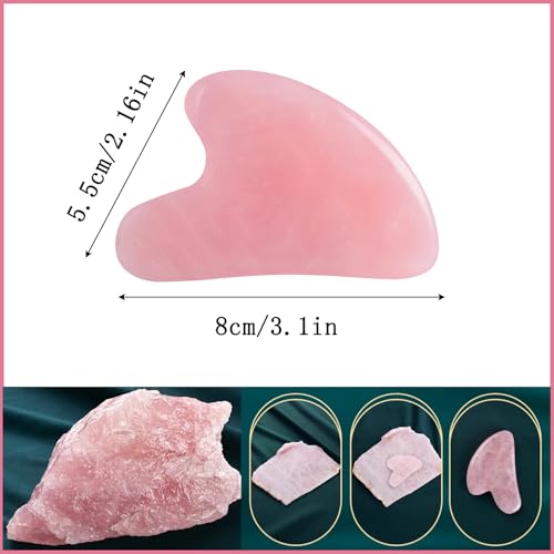 YAMHOHO Gua Sha Jade Stone Gua Sha Massage Tool, Guasha Tool for Face and Body Skin Massage. Tools for SPA Acupuncture, Pi...