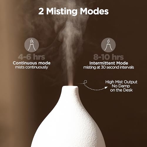 InnoGear Oil Diffuser, 150ML Ceramic Diffuser for Essential Oils Handcrafted Aromatherapy Diffuser Ultrasonic Cool Mist Hu...