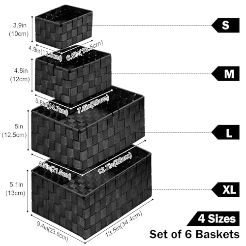 Uvellgift Woven Storage Baskets, Storage Bins, Cube Basket Container Baskets Storage Boxes Organizers for Clothes /Shelve...