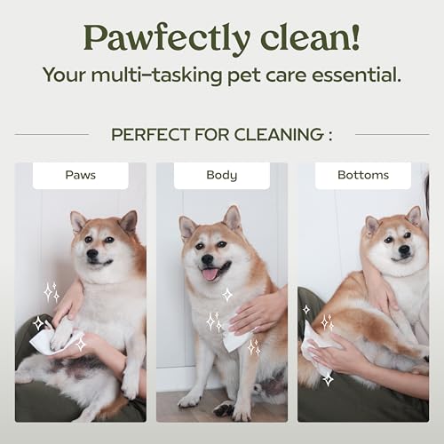 Pawfume Dog Wipes 100 Count, Pet Wipes – Hypoallergenic & Gentle Dog Wipes for Eyes, Face, Butt, and Paws – Cleaning & Deo...