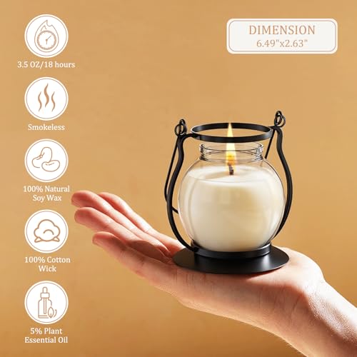 Scented Candles Gift Set - 3 Pack Candles for Home Scented Retro Lantern, Fall Candle Set Perfect for Women, Birthday, Yog...
