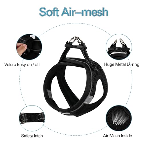 Dog Harness for Small Dogs, Small Dog Harness and Leash Set, Honeycomb Grid, Reflective Lightweight Harness & Anti-Twist P...