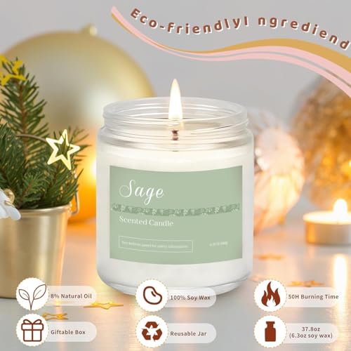 6 Pack Scented Candles Gift Set, Long Lasting Aromatherapy Candles for Home, 37.8 oz 300 Hour Burn, Lavender Jasmine Vanil...