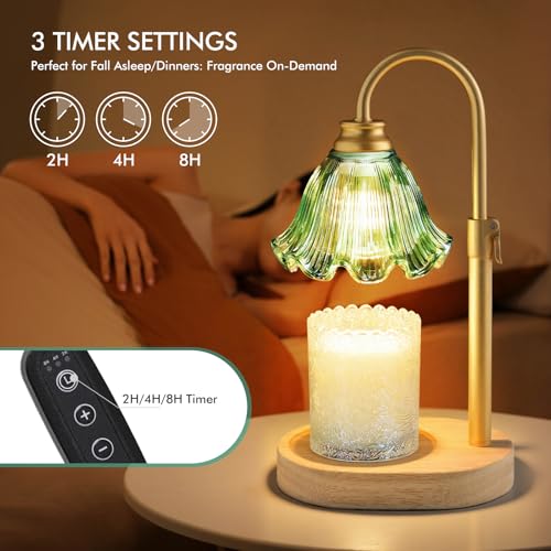 Maromamix Candle Warmer Lamp with Timer & Dimmer, Adjustable Height Electric Wax Melt Warmer for Scented Jar Candles, Home...